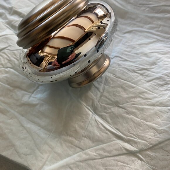 Ethan Allen 2 sets of finials brushed nickel and mercury glass w/ black speckles - Picture 4 of 12